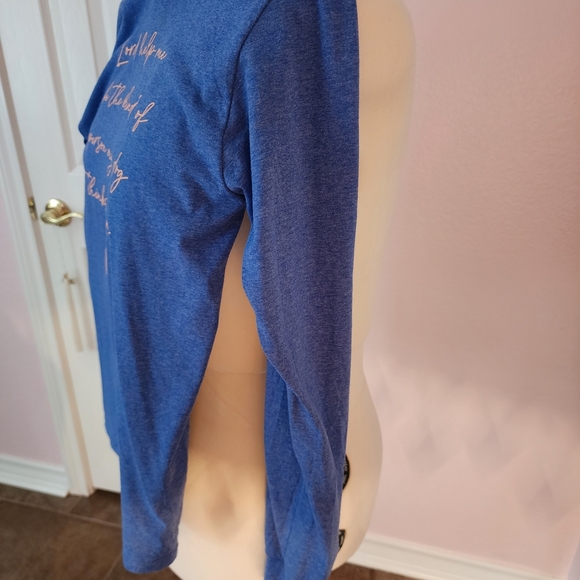 Blue Adult Shirt with Inspirational Dog Quote - Picture 4 of 4